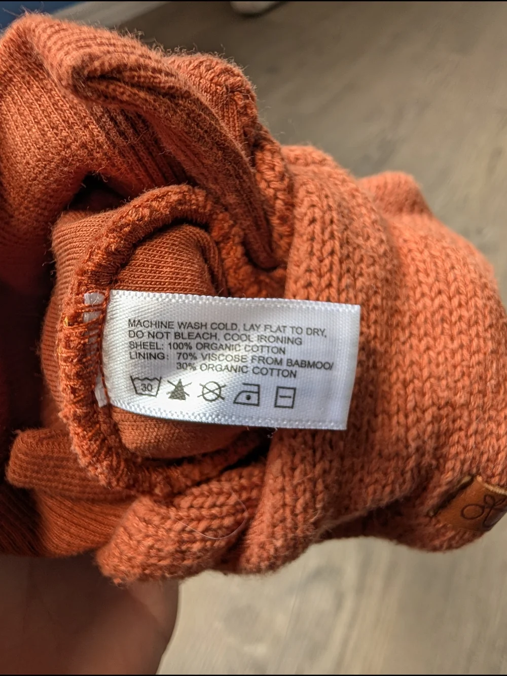 Goumi Kids Rust Terracotta Knit Baby Booties Organic Cotton 12-18 Months